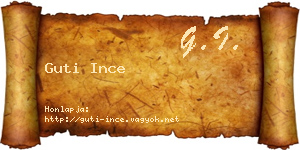 Guti Ince névjegykártya